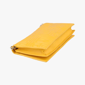 Vintage Fendi Embossed Logo Yellow lambskin 3M9219 shoulderbag | stylenewstar
