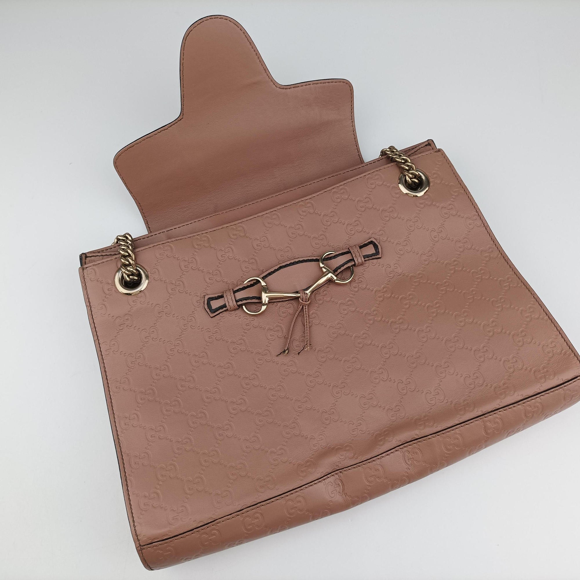 Pre-owned Gucci Emily Pink Leather 295403 shoulderbag | stylenewstar