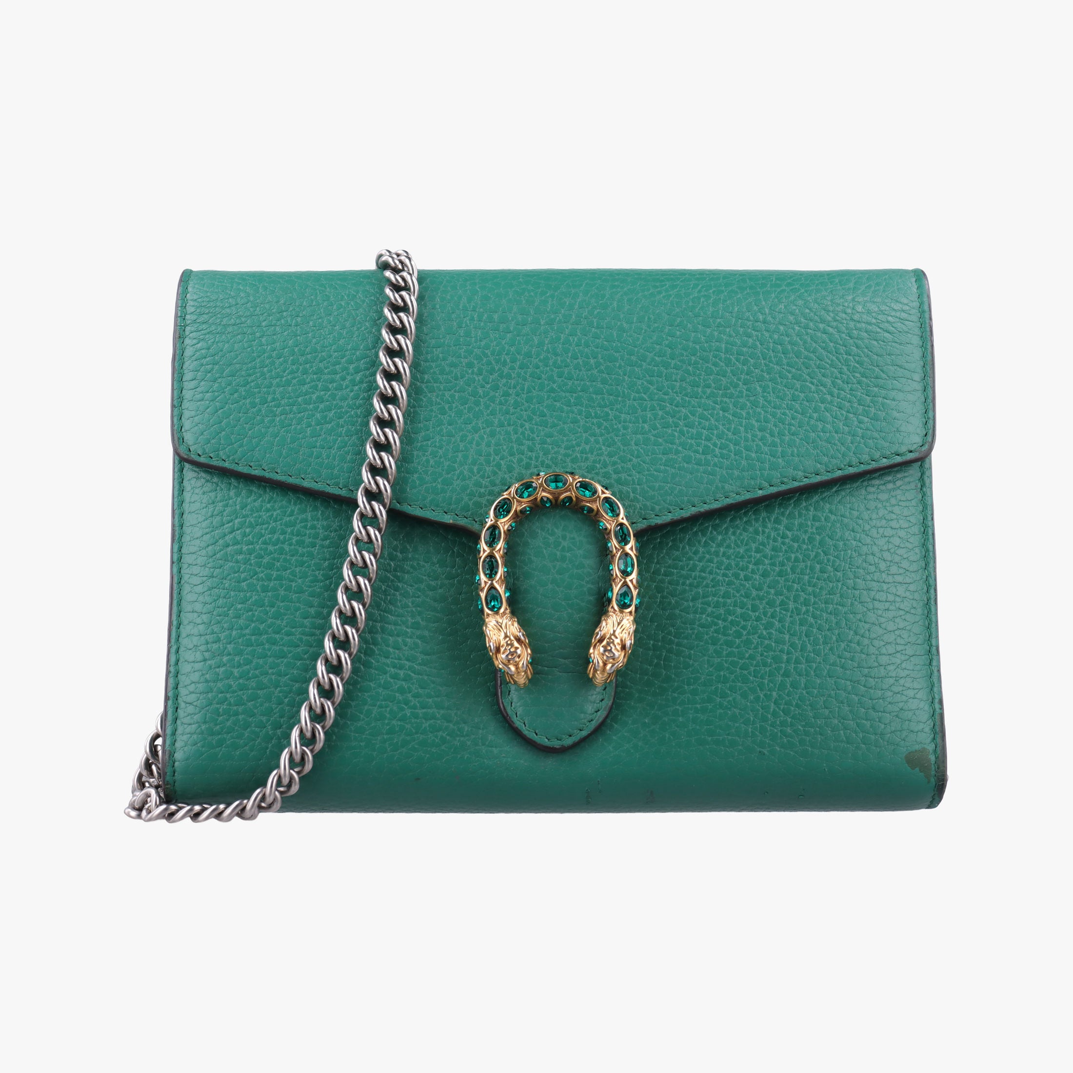 Pre-owned Gucci Dionysus Green Leather 401231 shoulderbag | stylenewstar