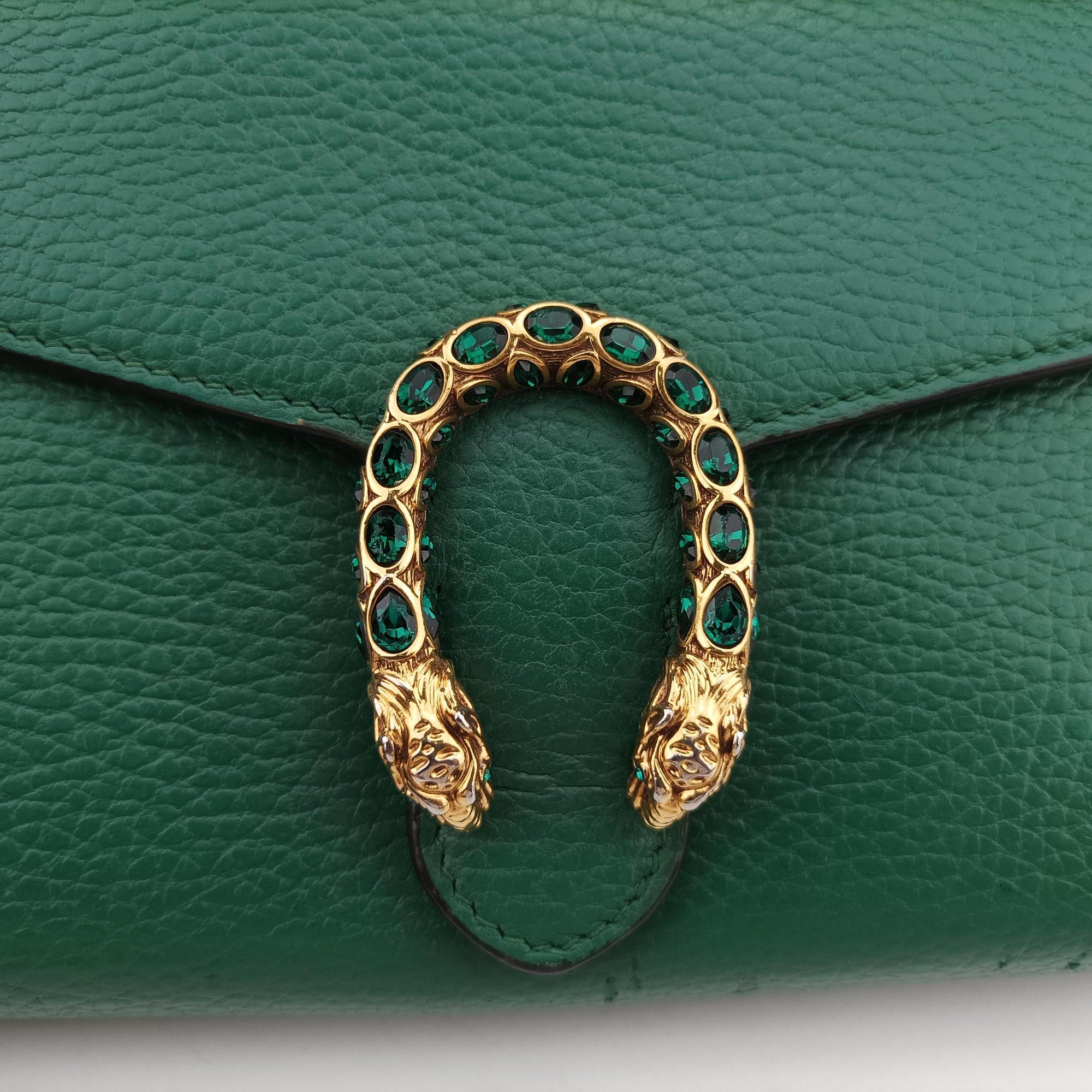 Pre-owned Gucci Dionysus Green Leather 401231 shoulderbag | stylenewstar