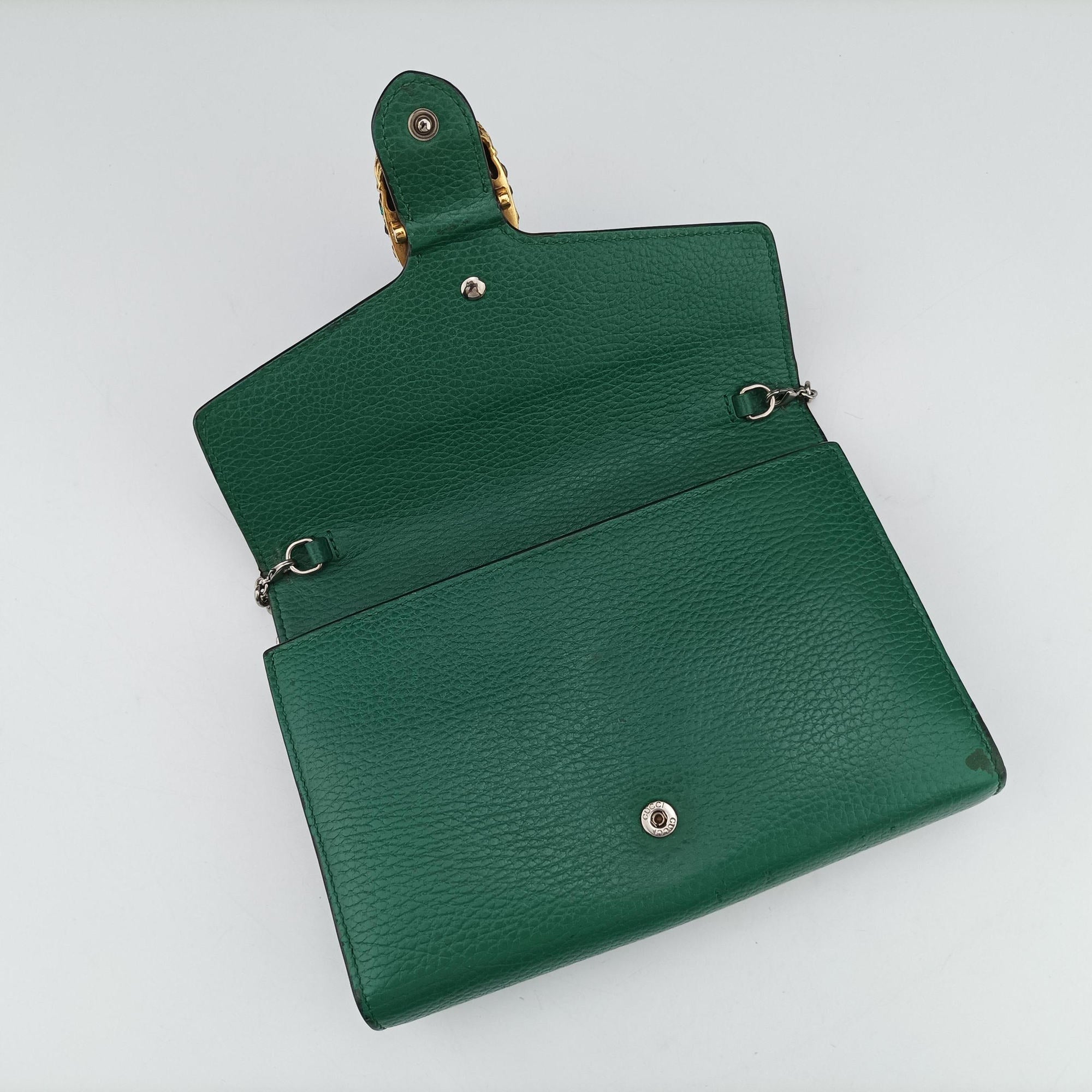 Pre-owned Gucci Dionysus Green Leather 401231 shoulderbag | stylenewstar