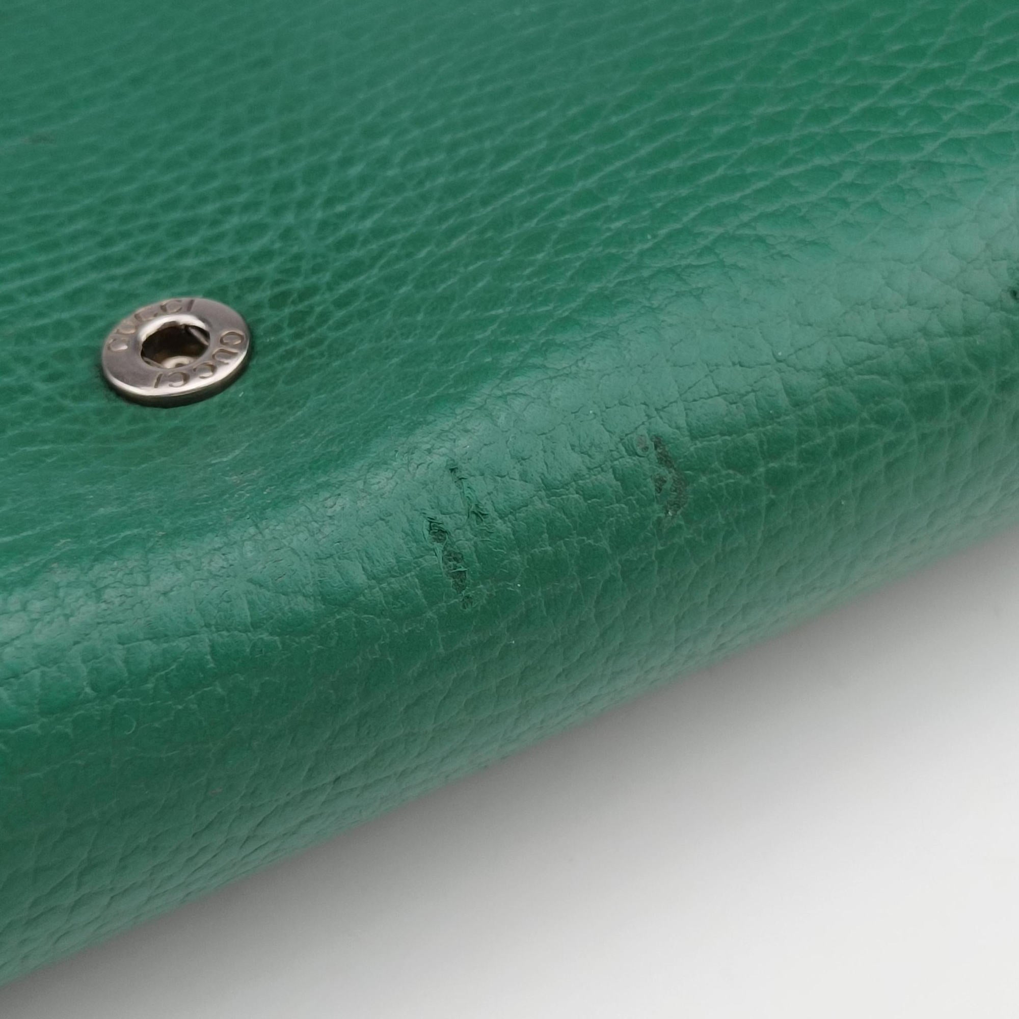 Pre-owned Gucci Dionysus Green Leather 401231 shoulderbag | stylenewstar