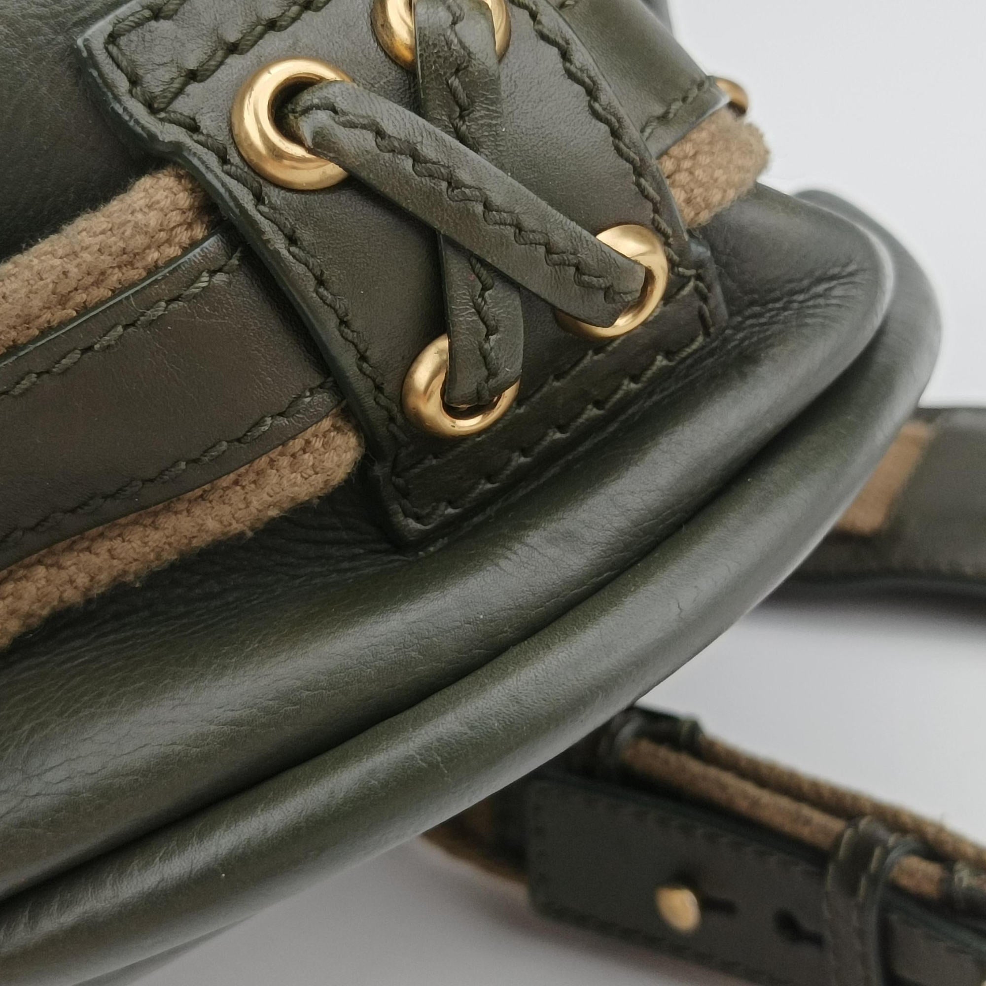 Pre-owned Christian Dior Lattice Messenger Green leather  shoulderbag | stylenewstar