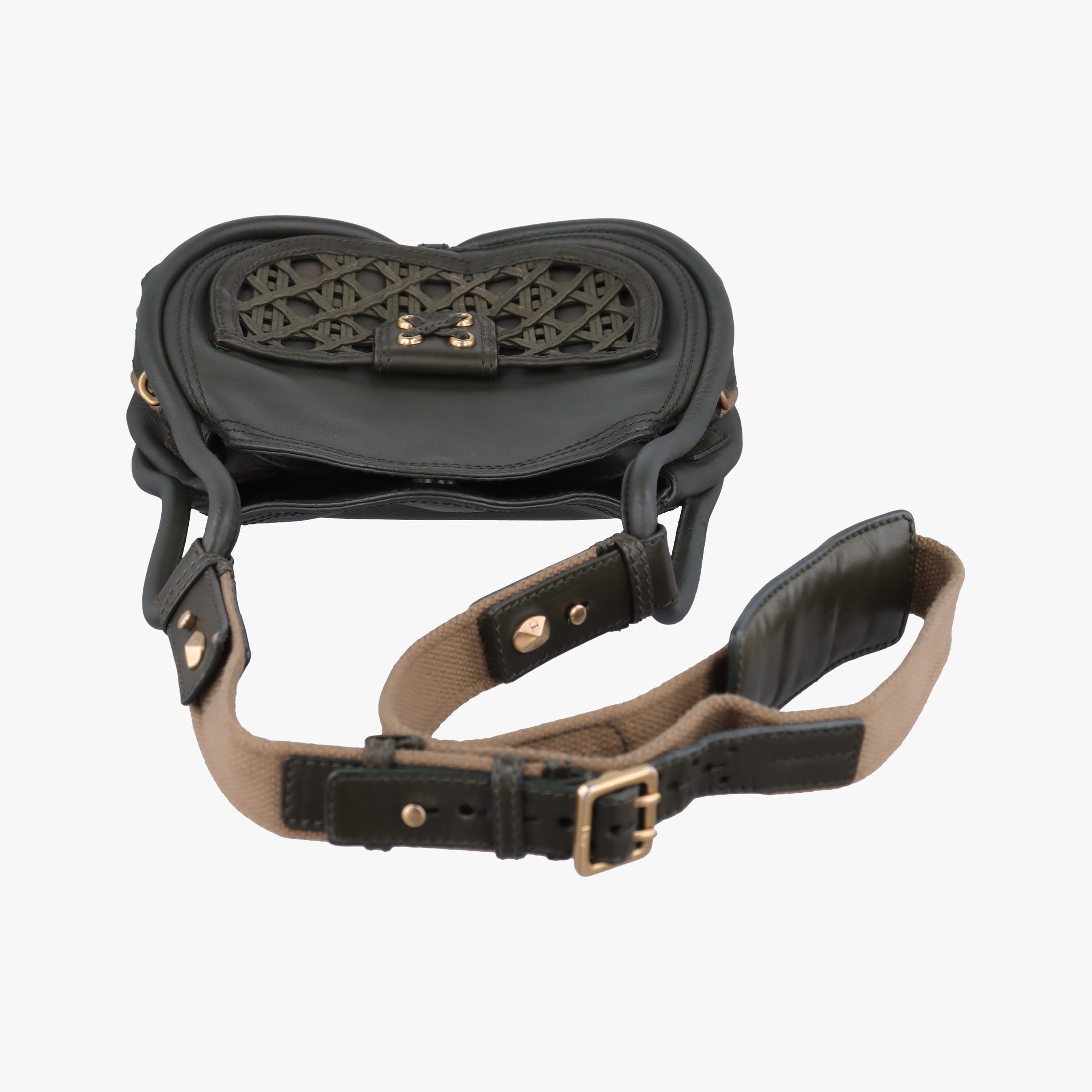 Pre-owned Christian Dior Lattice Messenger Green leather  shoulderbag | stylenewstar