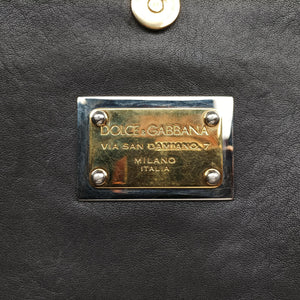 Pre-owned Dolce & Gabbana SICILY Black Leather  shoulderbag | stylenewstar