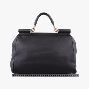 Pre-owned Dolce & Gabbana SICILY Black Leather  shoulderbag | stylenewstar