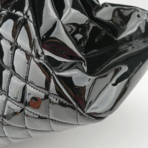 Pre-owned Chanel Mademoiselle Bowling Black Patent Leather A50561 shoulderbag | stylenewstar