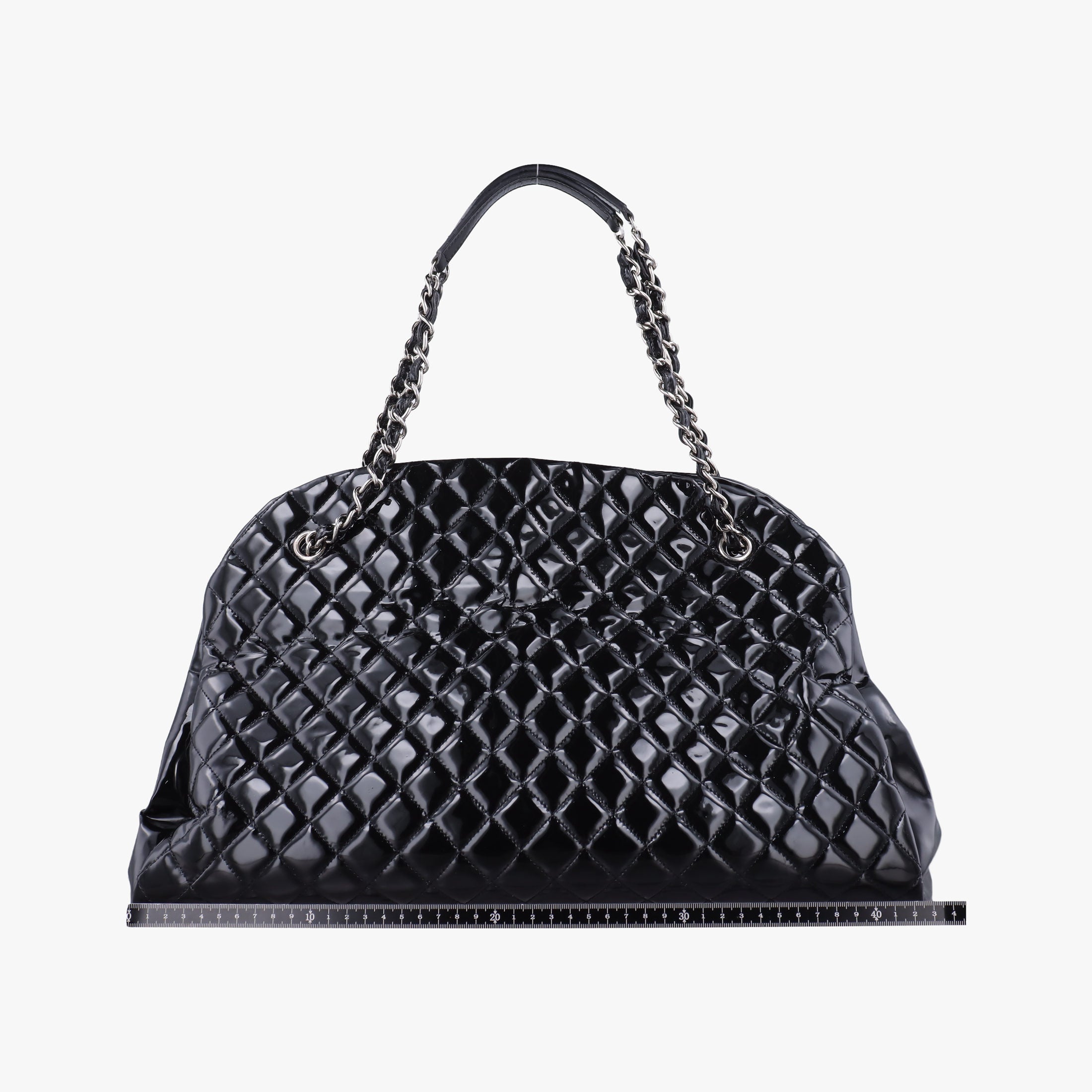 Pre-owned Chanel Mademoiselle Bowling Black Patent Leather A50561 shoulderbag | stylenewstar