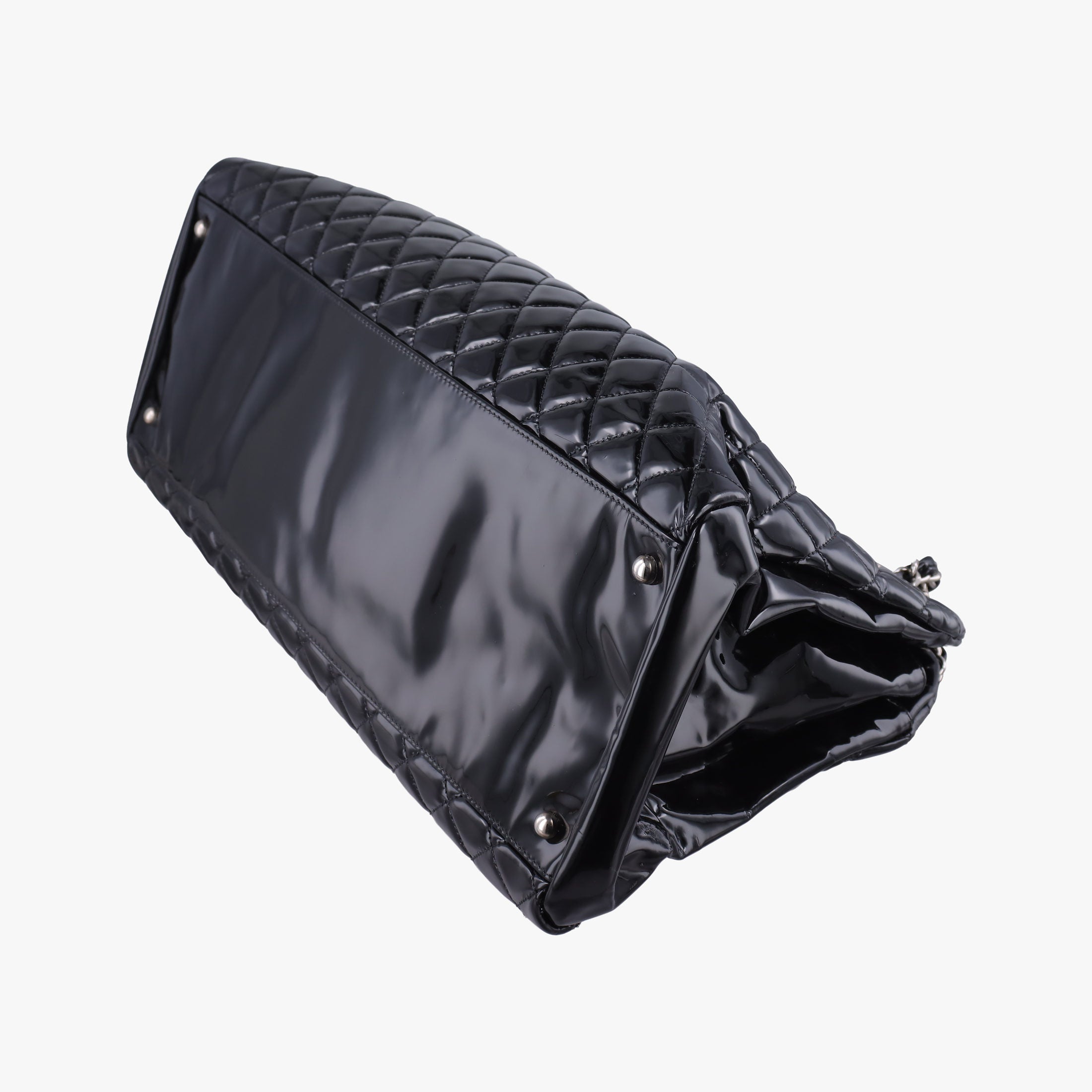 Pre-owned Chanel Mademoiselle Bowling Black Patent Leather A50561 shoulderbag | stylenewstar