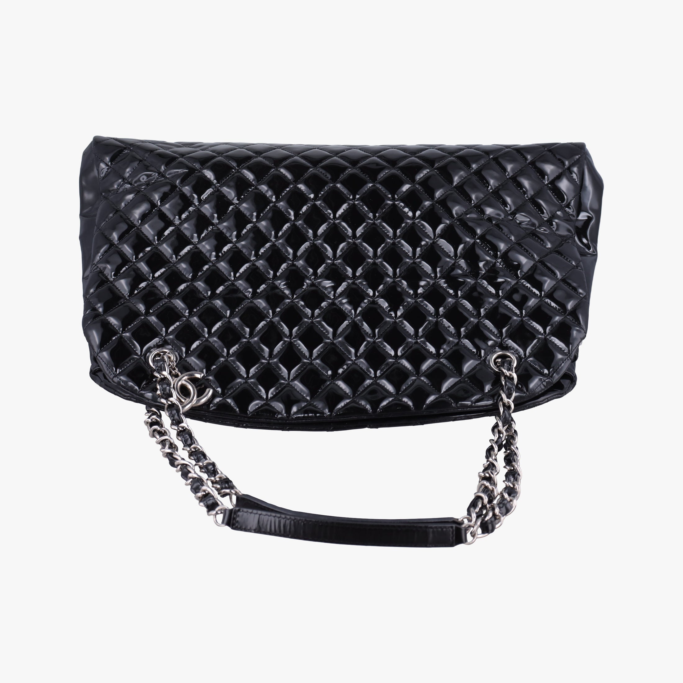 Pre-owned Chanel Mademoiselle Bowling Black Patent Leather A50561 shoulderbag | stylenewstar
