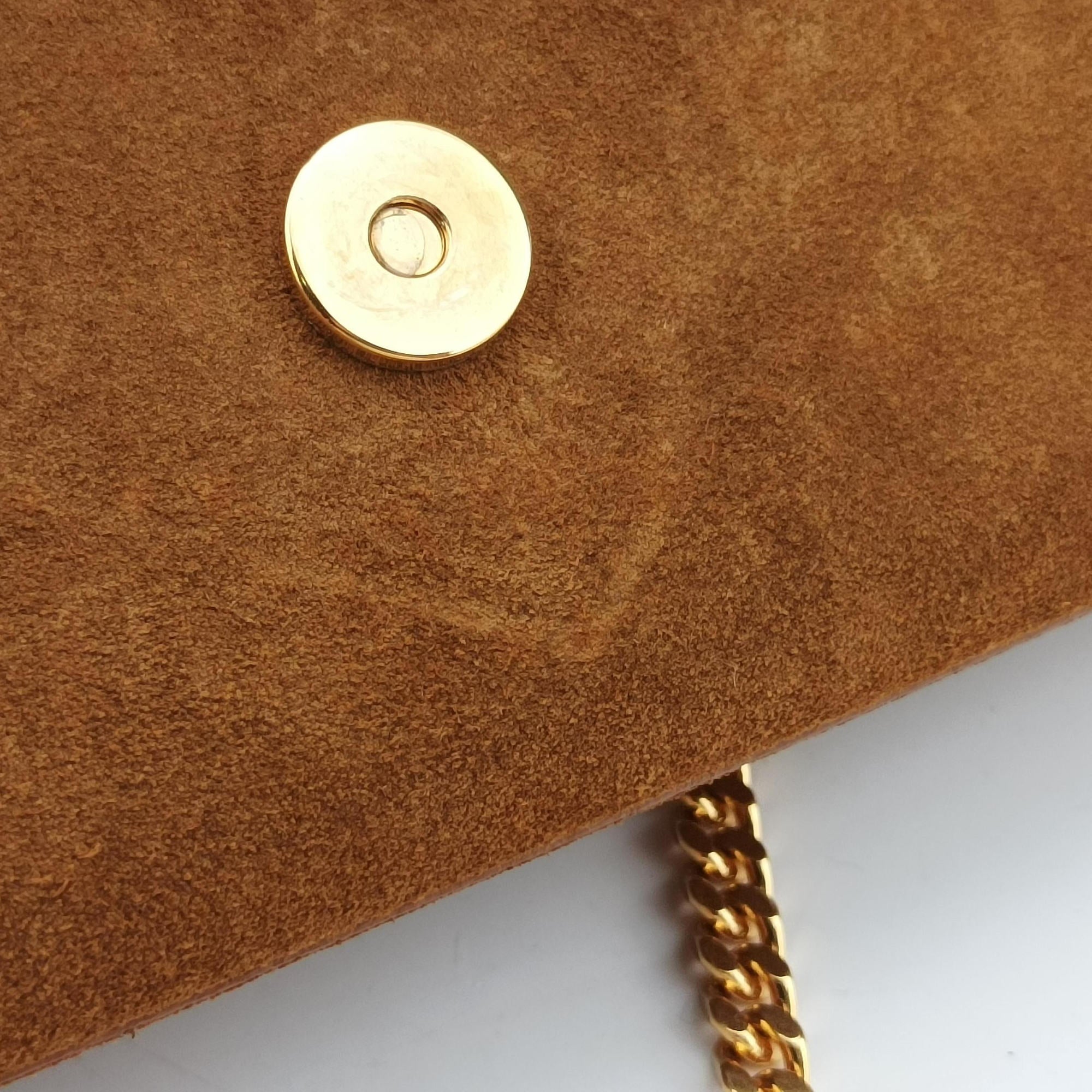 Pre-owned Yves Saint Laurent MONOGRAM fringe Brown suede 381668 shoulderbag | stylenewstar