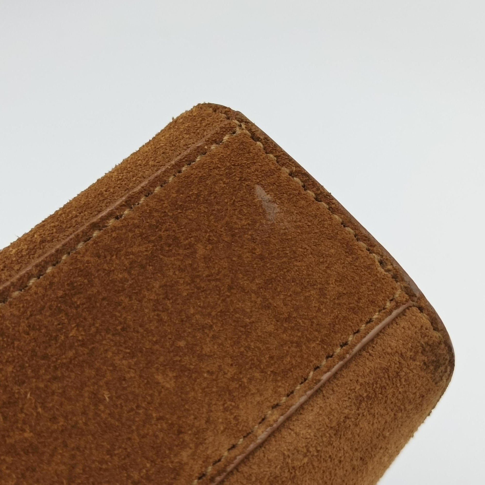 Pre-owned Yves Saint Laurent MONOGRAM fringe Brown suede 381668 shoulderbag | stylenewstar