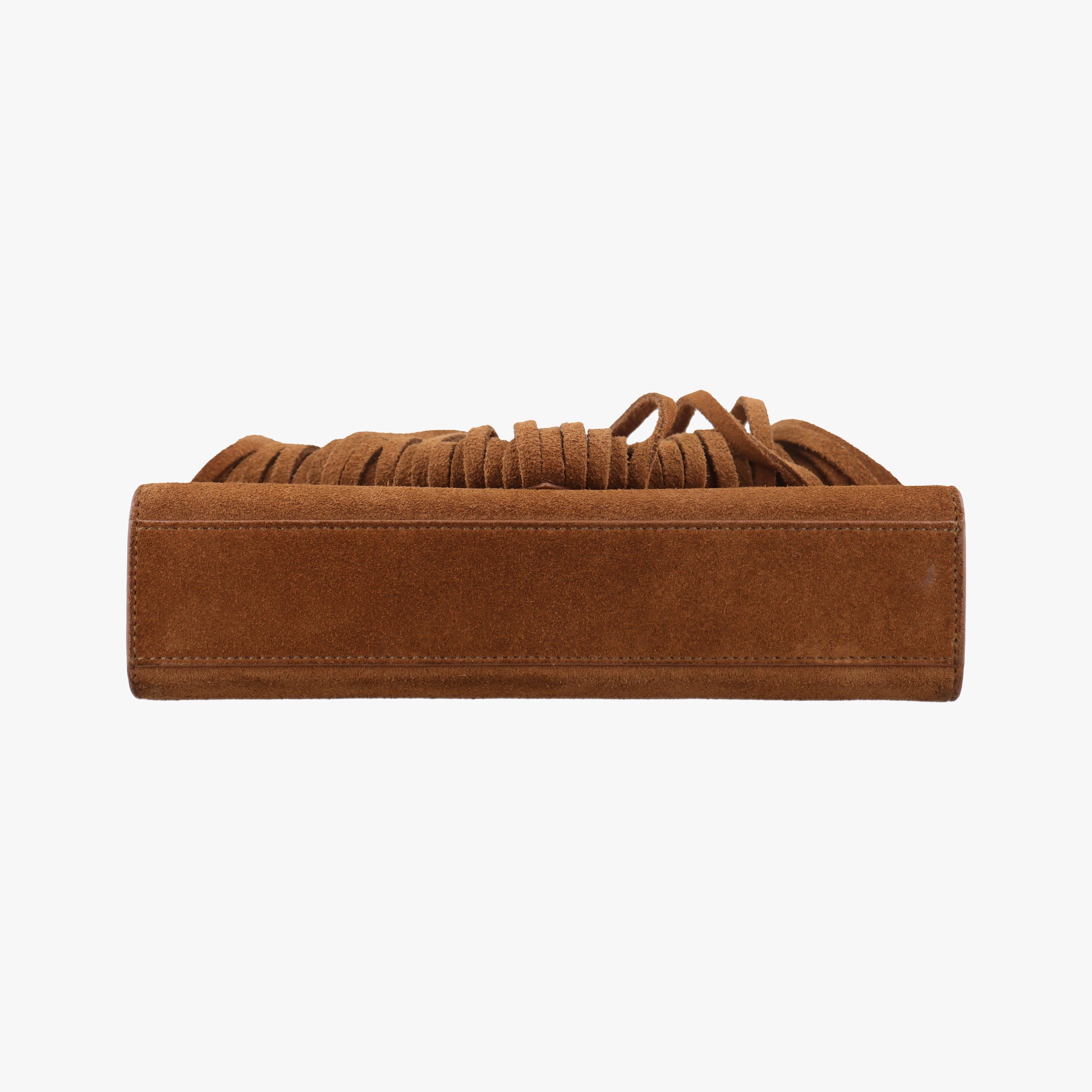 Pre-owned Yves Saint Laurent MONOGRAM fringe Brown suede 381668 shoulderbag | stylenewstar
