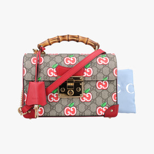 Pre-owned Gucci GG flora Padlock Bamboo beige×red×multi PVC coated canvas×Leather 603221 shoulderbag | stylenewstar