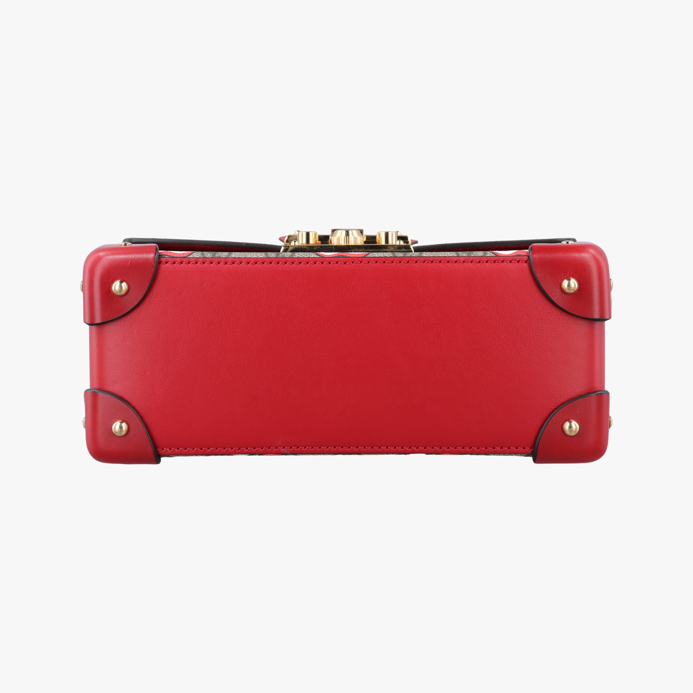 Pre-owned Gucci GG flora Padlock Bamboo beige×red×multi PVC coated canvas×Leather 603221 shoulderbag | stylenewstar