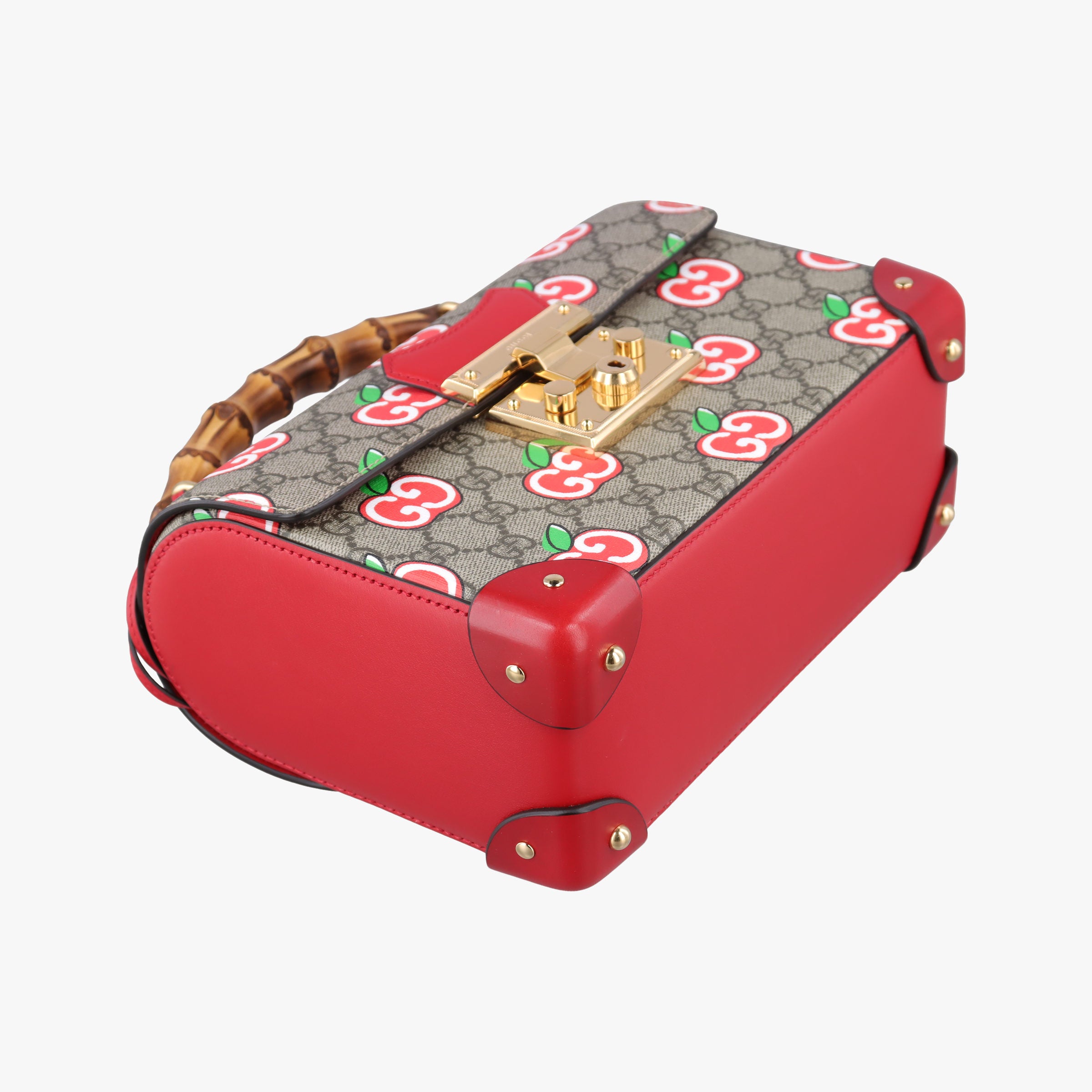 Pre-owned Gucci GG flora Padlock Bamboo beige×red×multi PVC coated canvas×Leather 603221 shoulderbag | stylenewstar