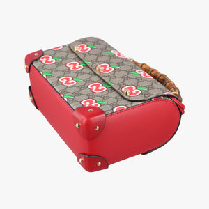 Pre-owned Gucci GG flora Padlock Bamboo beige×red×multi PVC coated canvas×Leather 603221 shoulderbag | stylenewstar