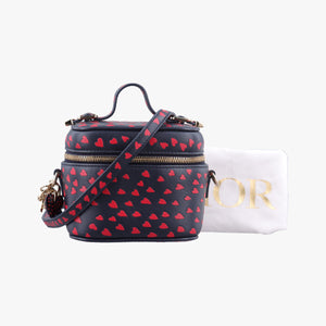 Pre-owned Christian Dior Micro Lady Dior Vanity Case Black×red Leather  shoulderbag | stylenewstar