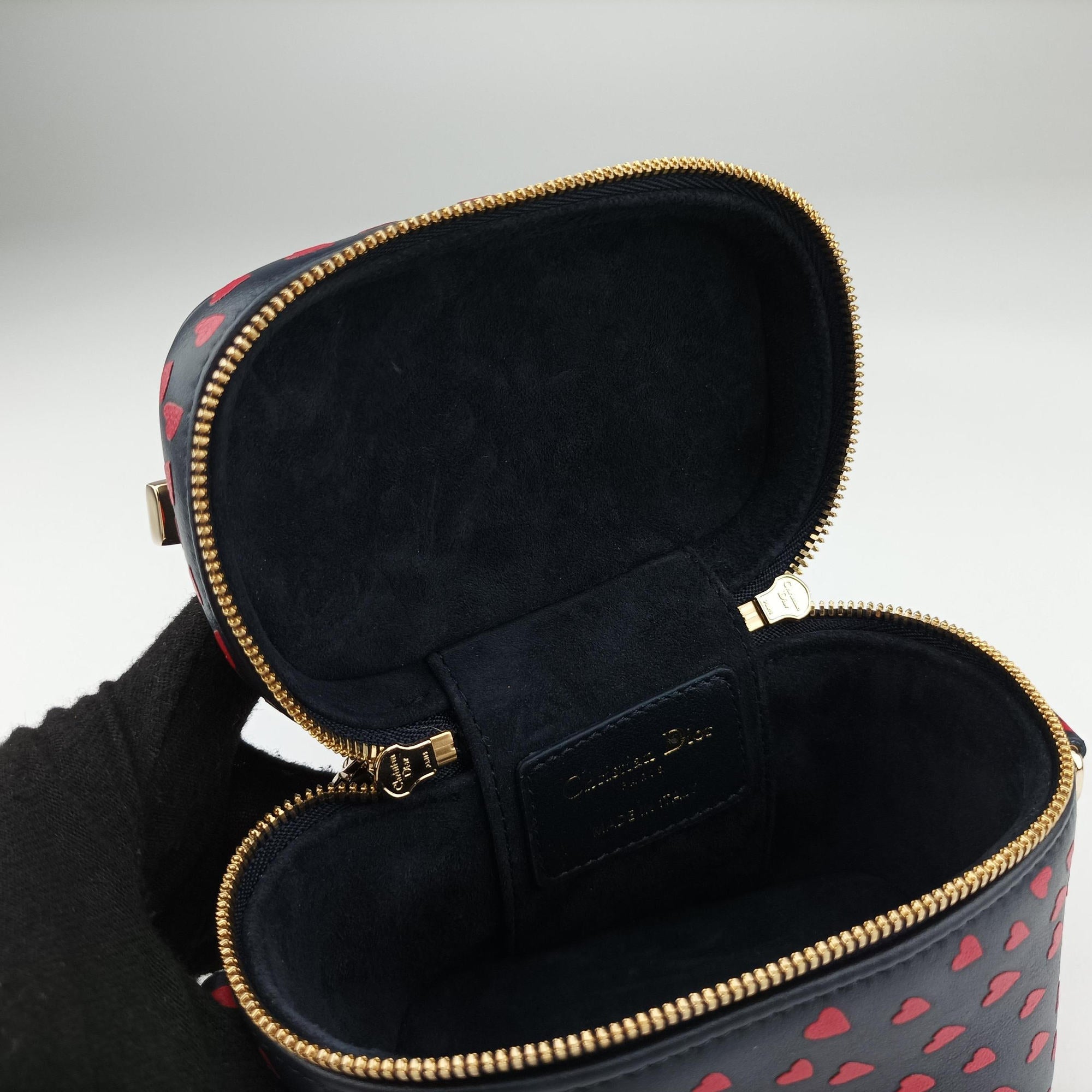 Pre-owned Christian Dior Micro Lady Dior Vanity Case Black×red Leather  shoulderbag | stylenewstar