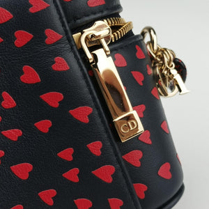 Pre-owned Christian Dior Micro Lady Dior Vanity Case Black×red Leather  shoulderbag | stylenewstar