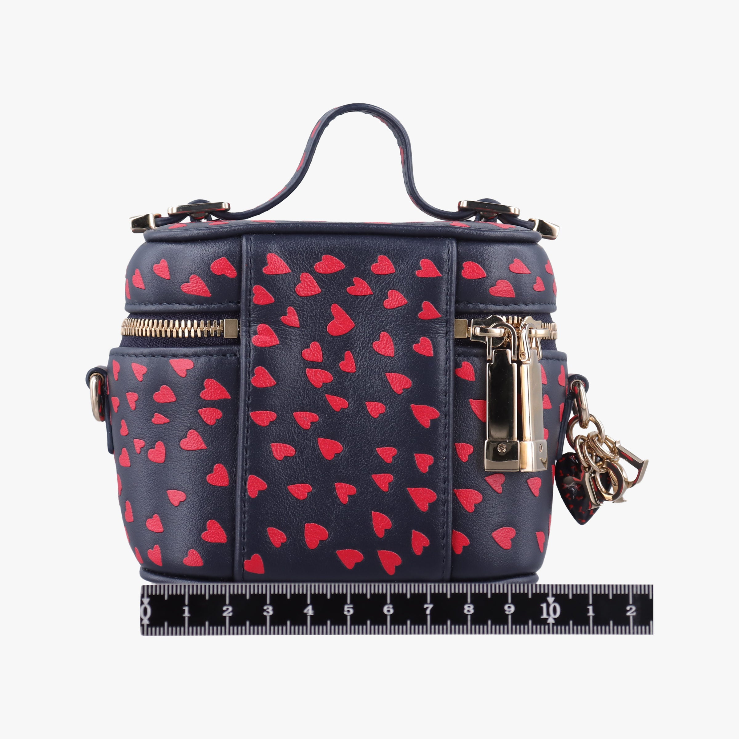 Pre-owned Christian Dior Micro Lady Dior Vanity Case Black×red Leather  shoulderbag | stylenewstar