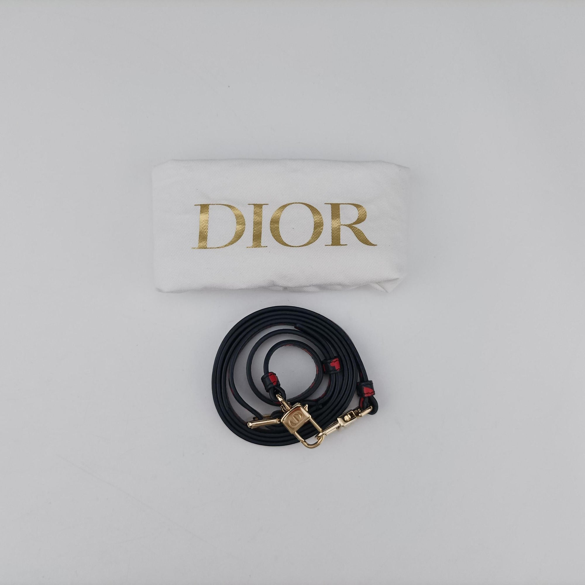 Pre-owned Christian Dior Micro Lady Dior Vanity Case Black×red Leather  shoulderbag | stylenewstar