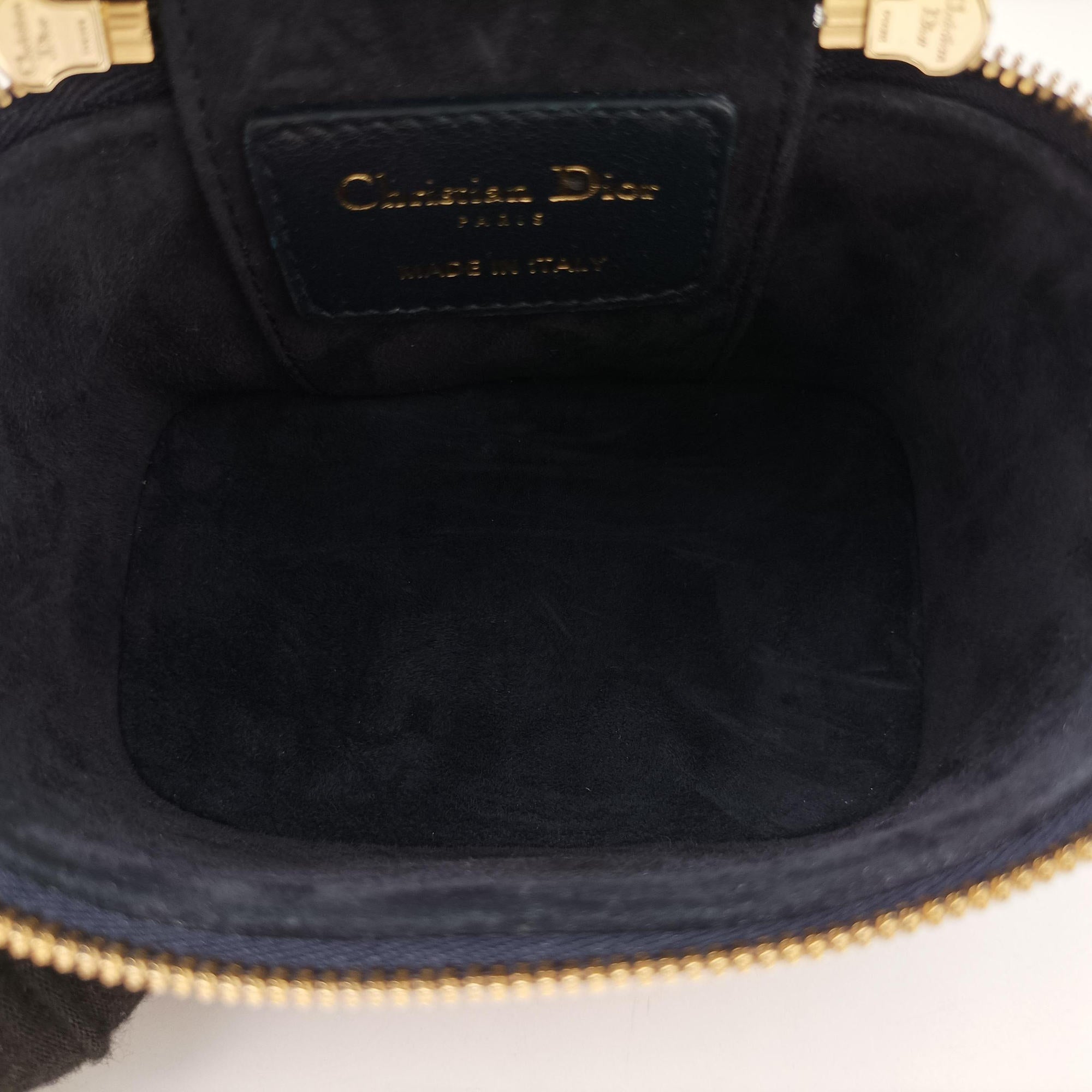 Pre-owned Christian Dior Micro Lady Dior Vanity Case Black×red Leather  shoulderbag | stylenewstar