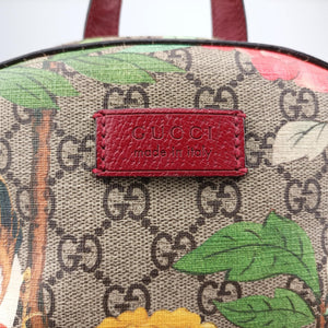 Pre-owned Gucci GG Supreme Tian Beige × Red × Multi PVC coated canvas×Leather 427042 backpack/rucksack | stylenewstar