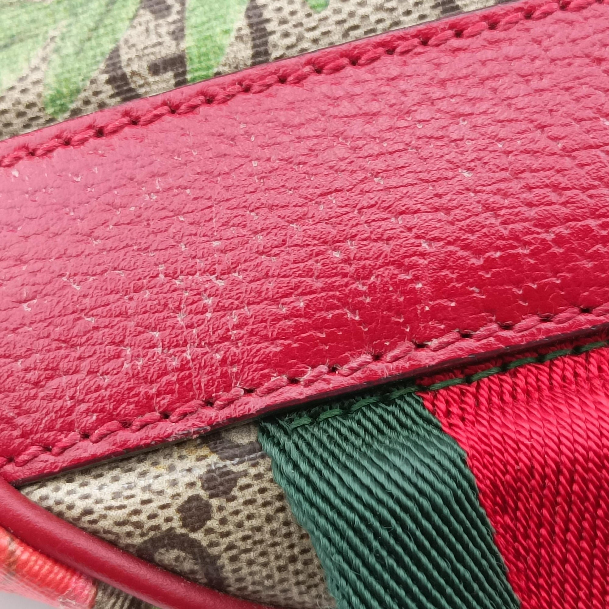 Pre-owned Gucci GG Supreme Tian Beige × Red × Multi PVC coated canvas×Leather 427042 backpack/rucksack | stylenewstar