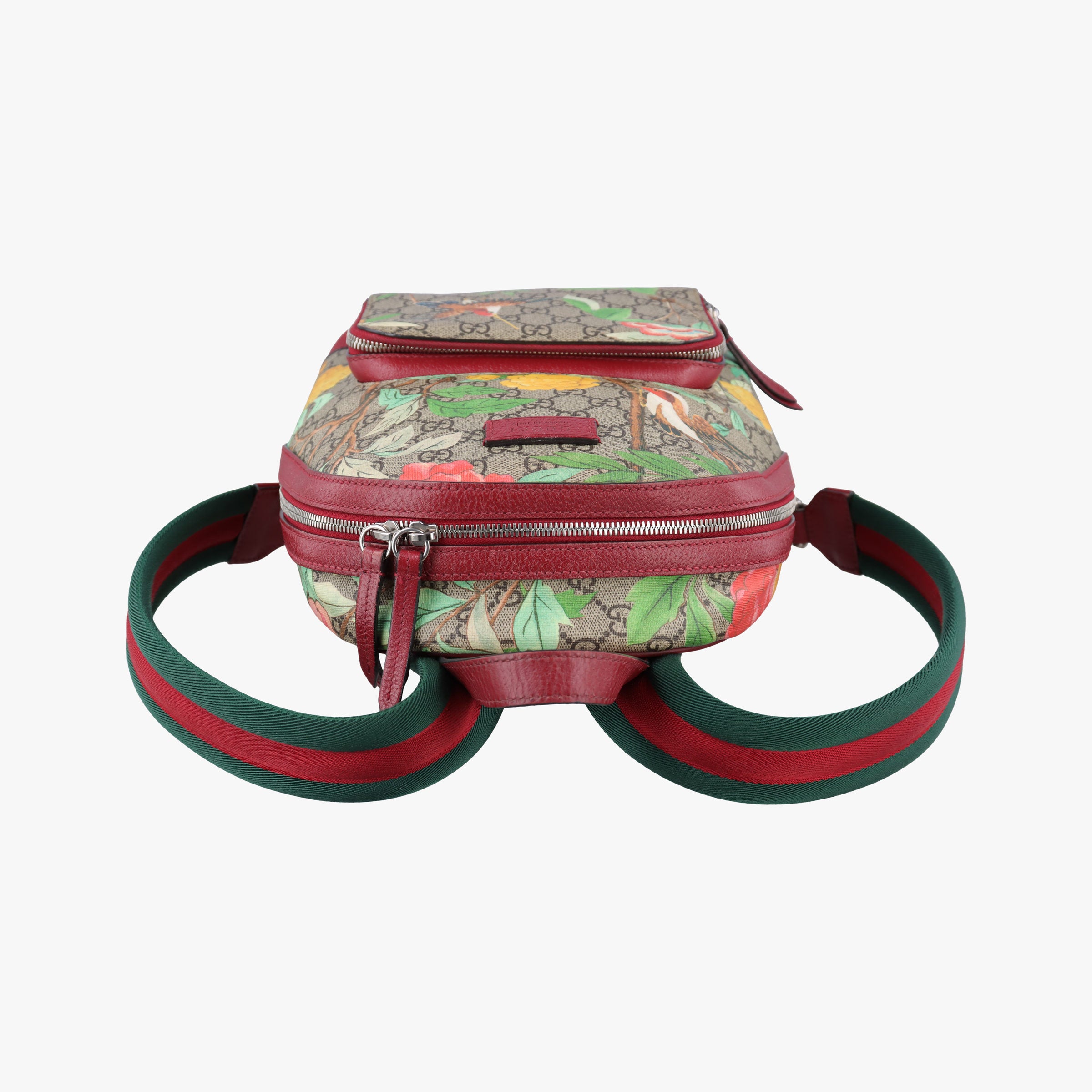 Pre-owned Gucci GG Supreme Tian Beige × Red × Multi PVC coated canvas×Leather 427042 backpack/rucksack | stylenewstar