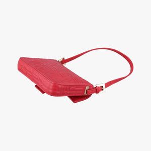 Pre-owned Fendi BAGUETTE Red Leather 8BK060 handbag | stylenewstar