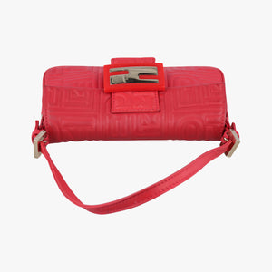 Pre-owned Fendi BAGUETTE Red Leather 8BK060 handbag | stylenewstar