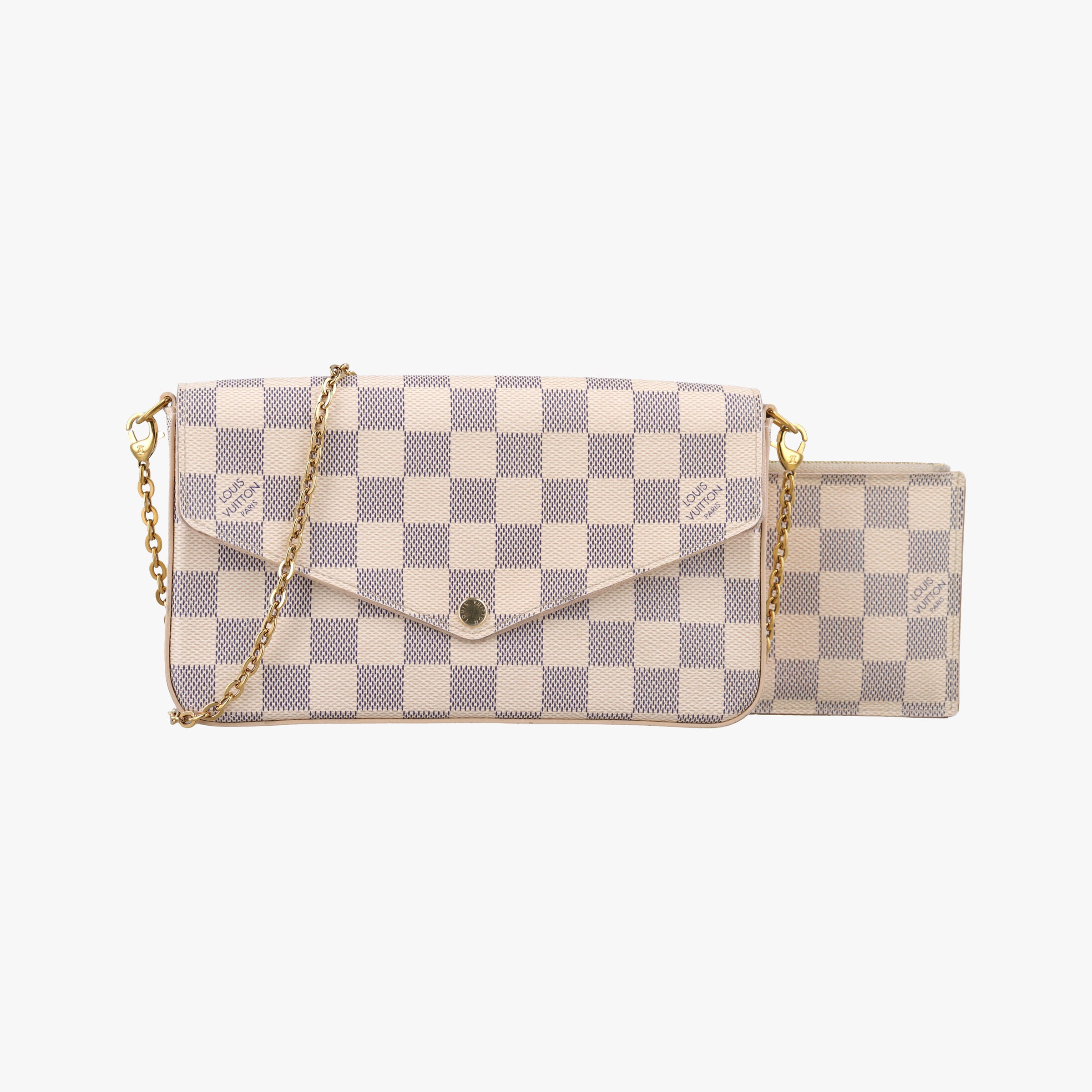 Pre-owned Louis Vuitton Pochette FeLICIE AZUR Damier Canvas N63106 shoulderbag | stylenewstar