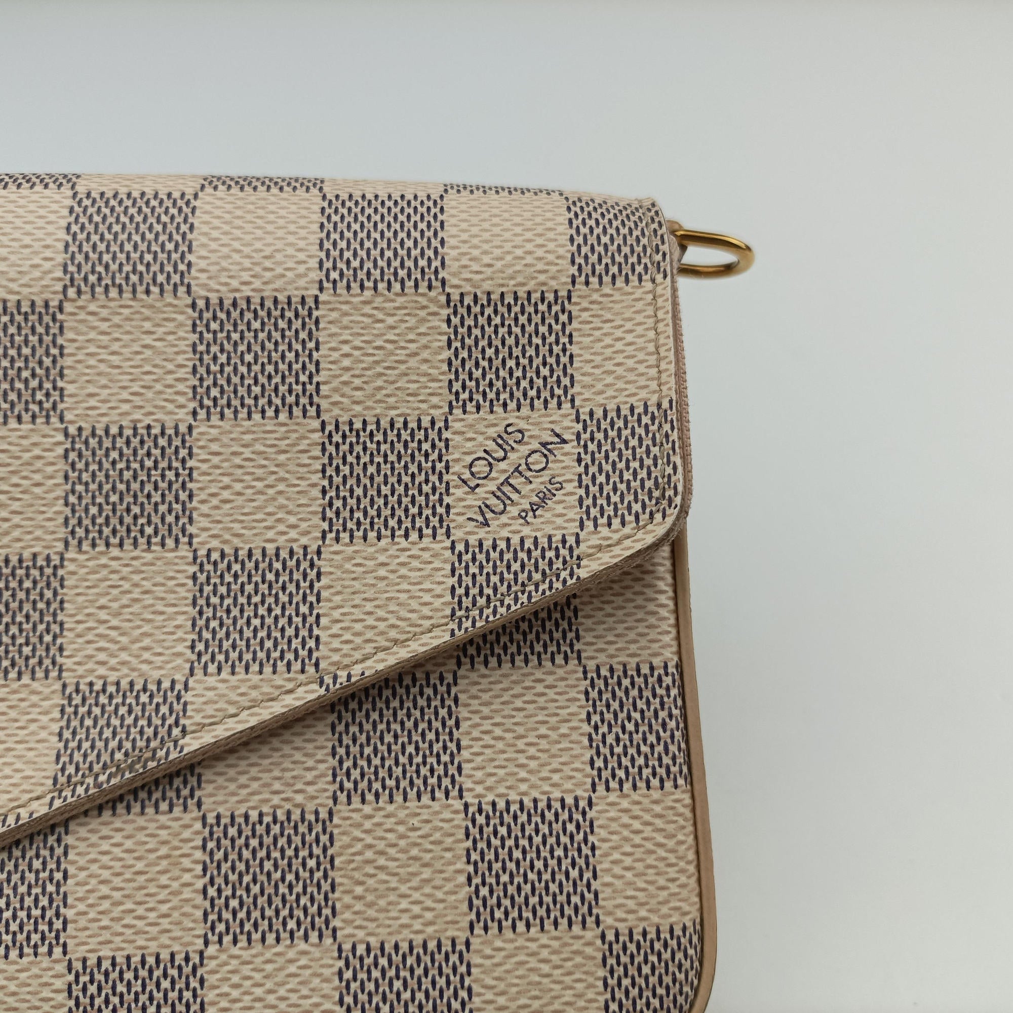 Pre-owned Louis Vuitton Pochette FeLICIE AZUR Damier Canvas N63106 shoulderbag | stylenewstar