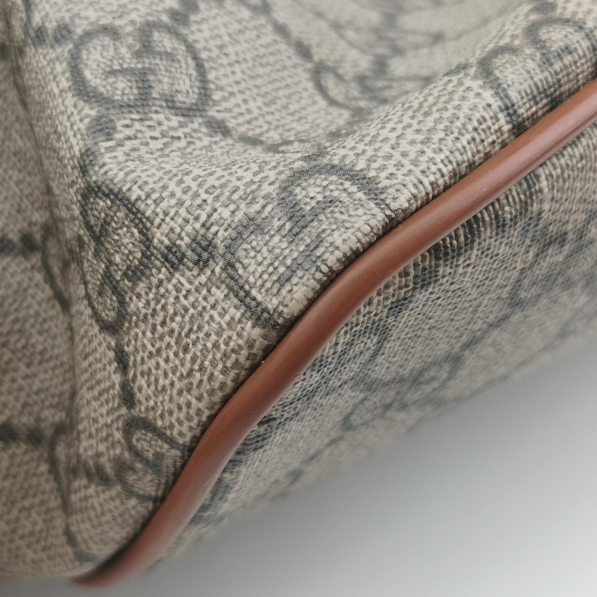 Pre-owned Gucci GG Supreme Brown × Beige PVC coated canvas×Leather 453705 shoulderbag | stylenewstar