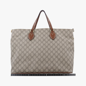 Pre-owned Gucci GG Supreme Brown × Beige PVC coated canvas×Leather 453705 shoulderbag | stylenewstar