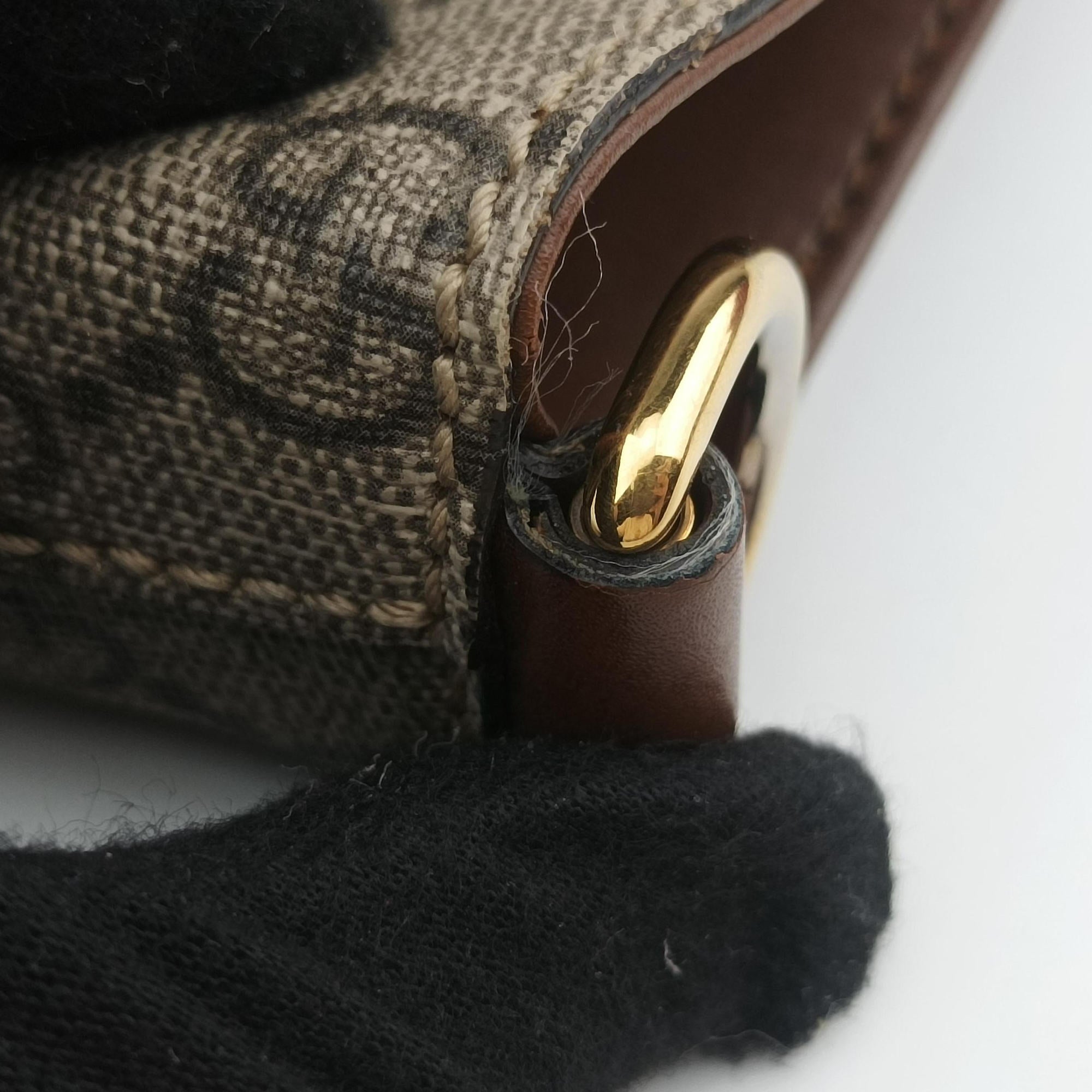 Pre-owned Gucci GG Supreme Brown × Beige PVC coated canvas×Leather 453705 shoulderbag | stylenewstar