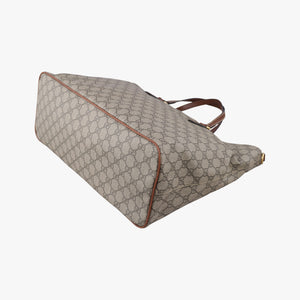 Pre-owned Gucci GG Supreme Brown × Beige PVC coated canvas×Leather 453705 shoulderbag | stylenewstar