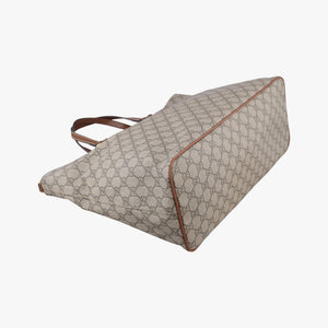 Pre-owned Gucci GG Supreme Brown × Beige PVC coated canvas×Leather 453705 shoulderbag | stylenewstar