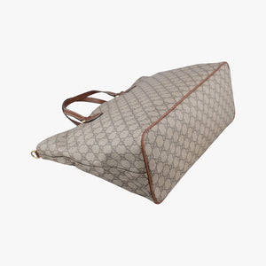 Pre-owned Gucci GG Supreme Brown × Beige PVC coated canvas×Leather 453705 shoulderbag | stylenewstar
