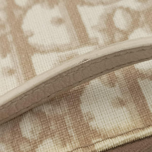Pre-owned Christian Dior Saddle Beige PVC Coated Canvas Floral Embroidery  shoulderbag | stylenewstar
