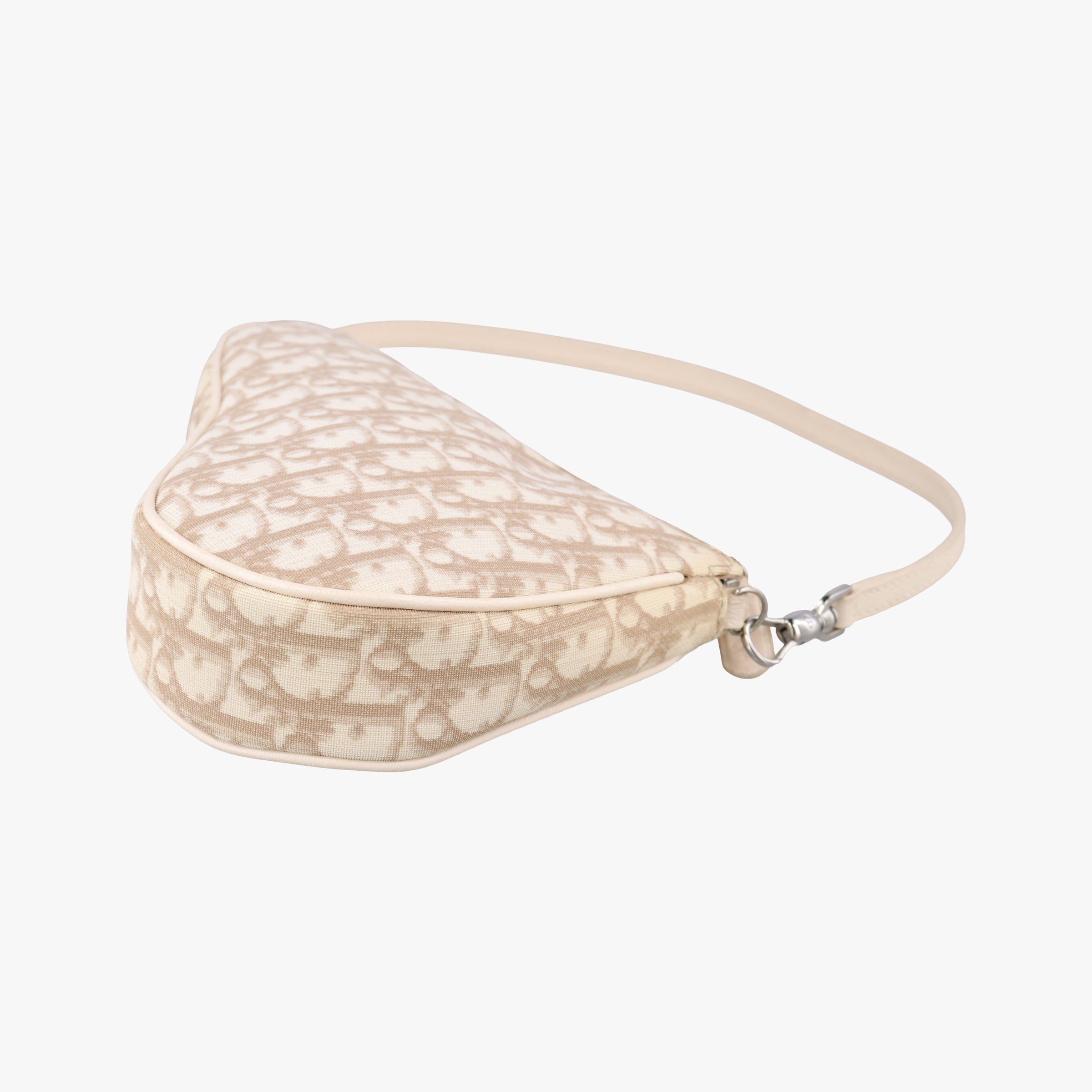 Pre-owned Christian Dior Saddle Beige PVC Coated Canvas Floral Embroidery  shoulderbag | stylenewstar