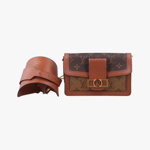 Pre-owned Louis Vuitton DAUPHINE brown monogram reverse M44586 bum bag/waist bag | stylenewstar