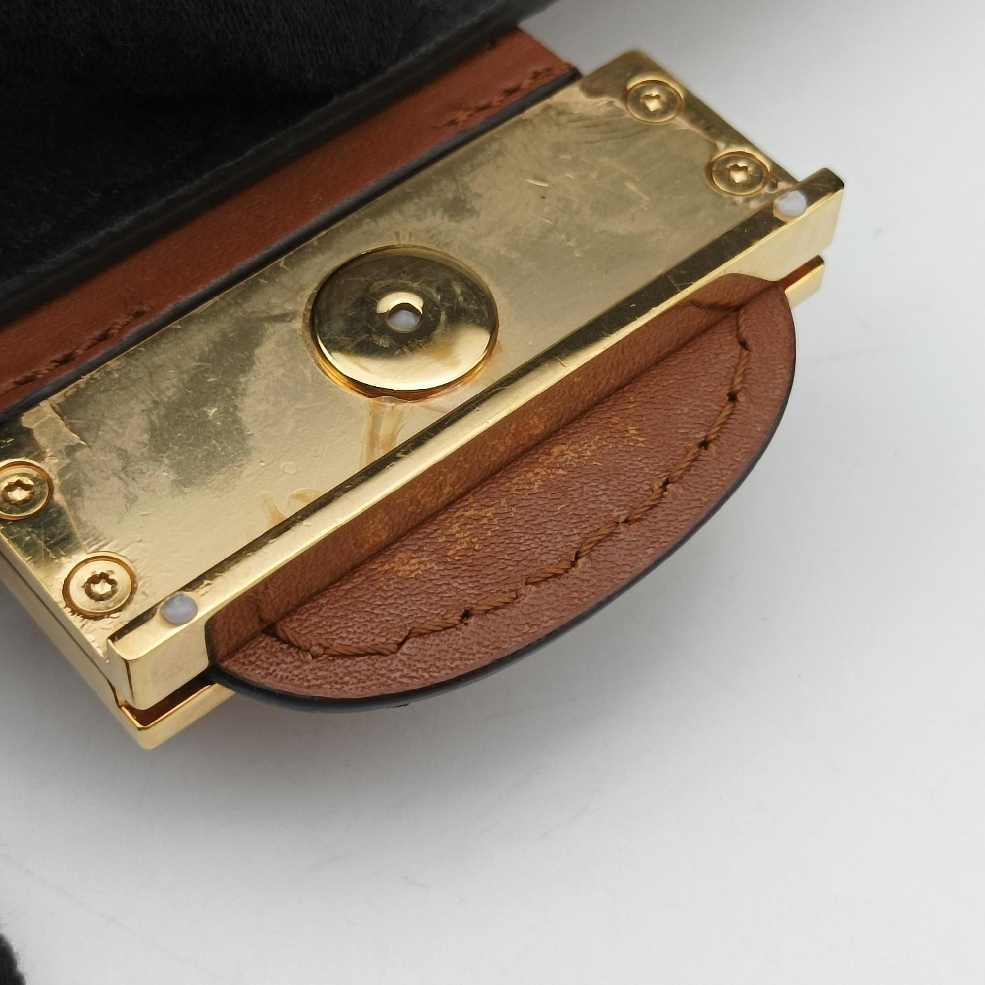 Pre-owned Louis Vuitton DAUPHINE brown monogram reverse M44586 bum bag/waist bag | stylenewstar