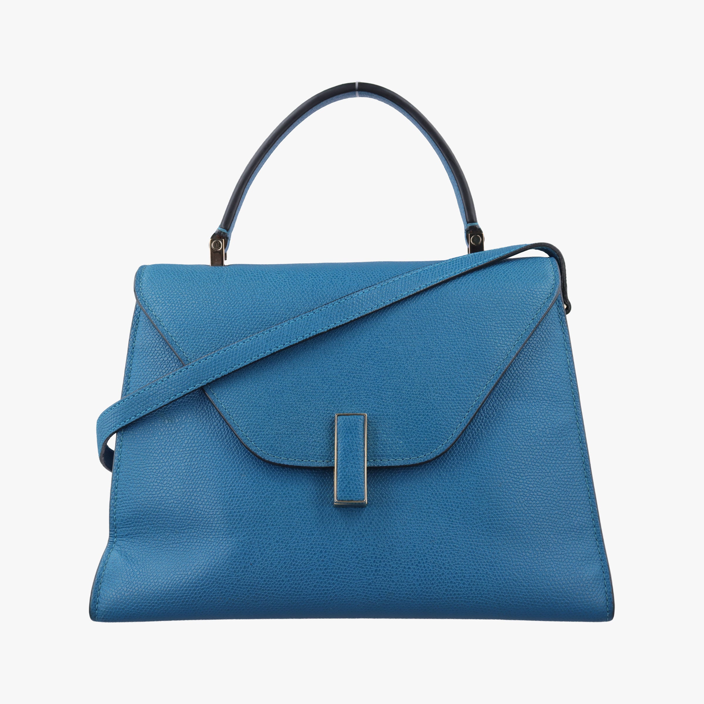 Pre-owned Valextra Iside Blue Calfskin  shoulderbag | stylenewstar