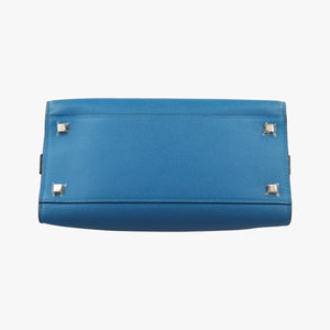 Pre-owned Valextra Iside Blue Calfskin  shoulderbag | stylenewstar