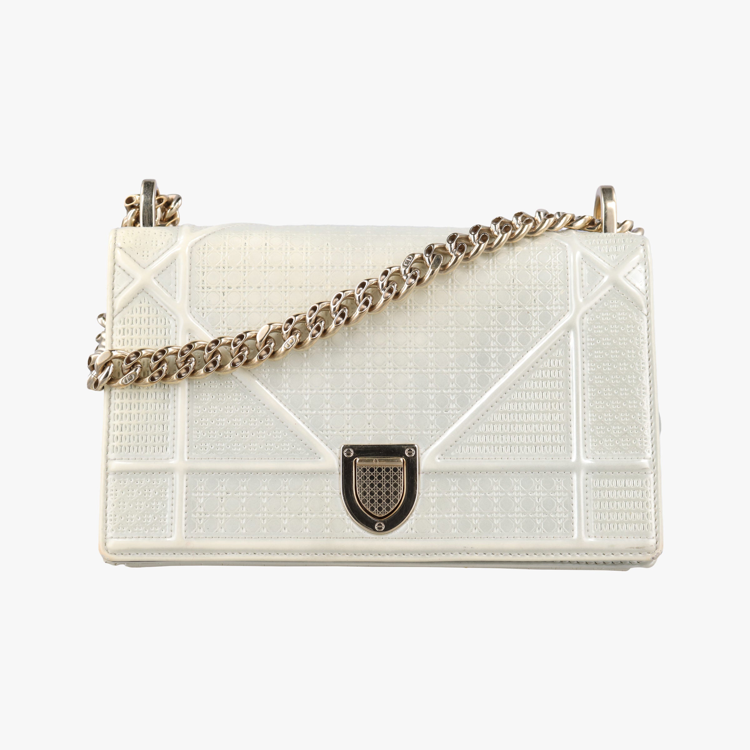 Secondhand Christian Dior Diorama White Leather  shoulderbag | stylenewstar