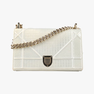 Secondhand Christian Dior Diorama White Leather  shoulderbag | stylenewstar