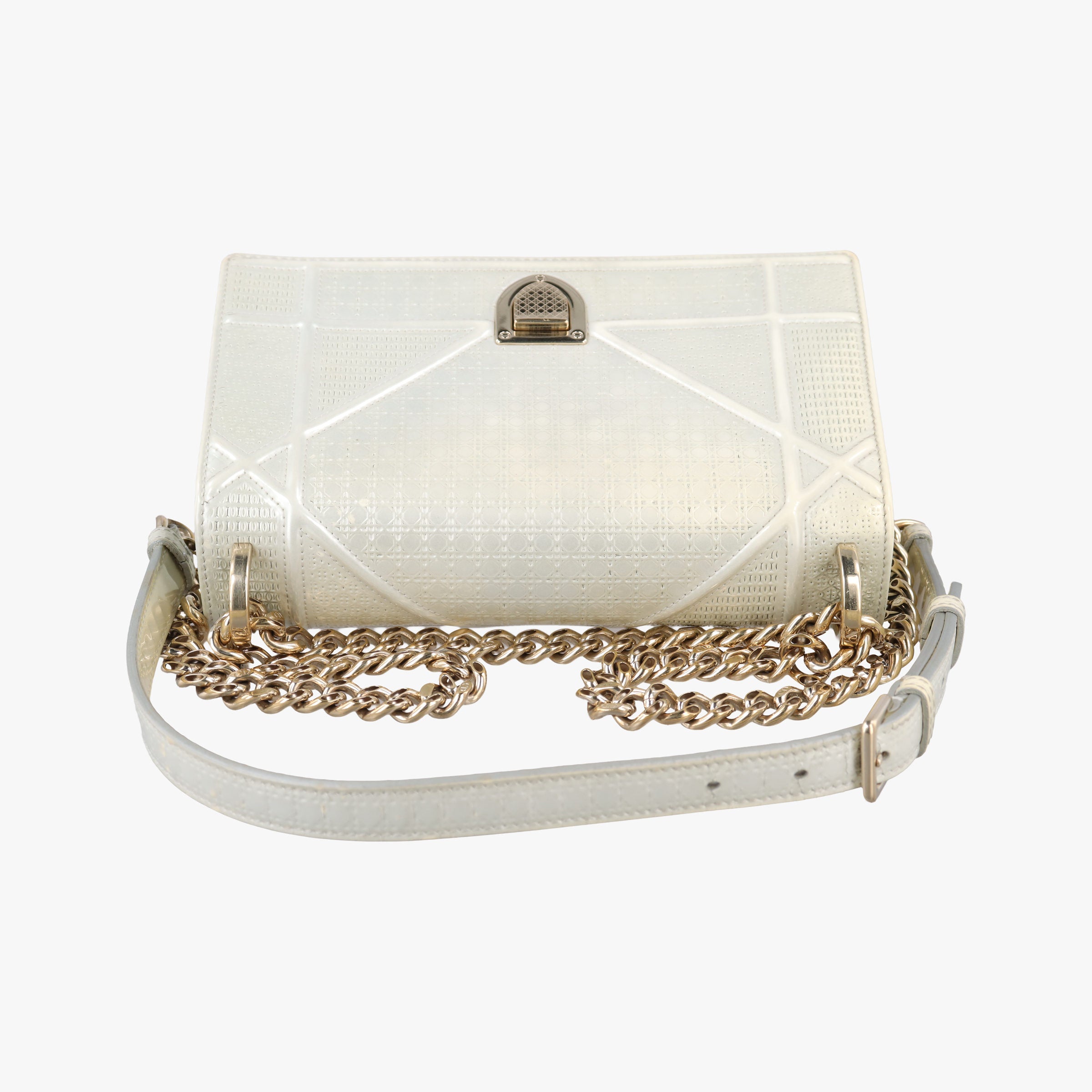Secondhand Christian Dior Diorama White Leather  shoulderbag | stylenewstar