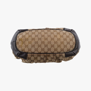 Pre-owned Gucci Sukey Beige × Dark Brown canvas×leather 247902 handbag | stylenewstar